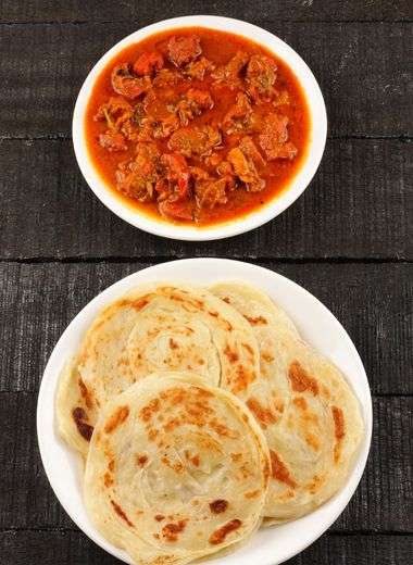 "Good Healthy Malabar Paratha with Mutton Curry is so tempting"